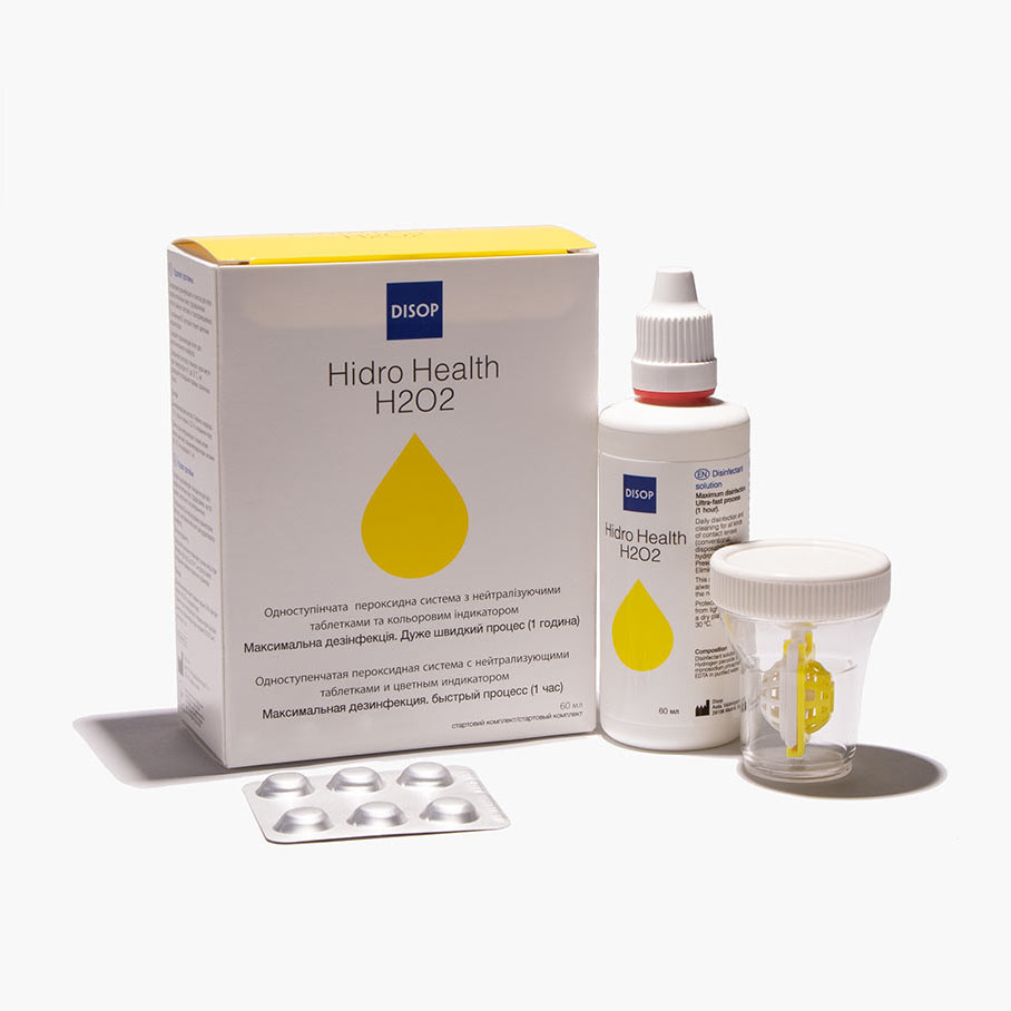 Розчин для контактних лінз DISOP Hidro Health H2O2 (+6 таб) 60 мл-Фото-1 https://opticaluxor.ua